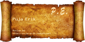 Puja Erik névjegykártya